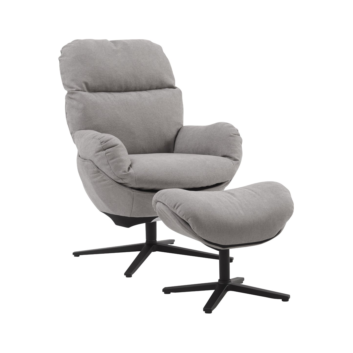 glider chair w/ with ottoman, swivel lounge chair W/ ottoman, accent lazy recliner , arm chair /rocking footstool,aluminum alloy base, comfy fabric leisure sofa chair