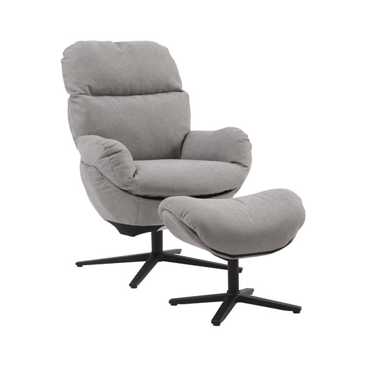 glider chair w/ with ottoman, swivel lounge chair W/ ottoman, accent lazy recliner , arm chair /rocking footstool,aluminum alloy base, comfy fabric leisure sofa chair