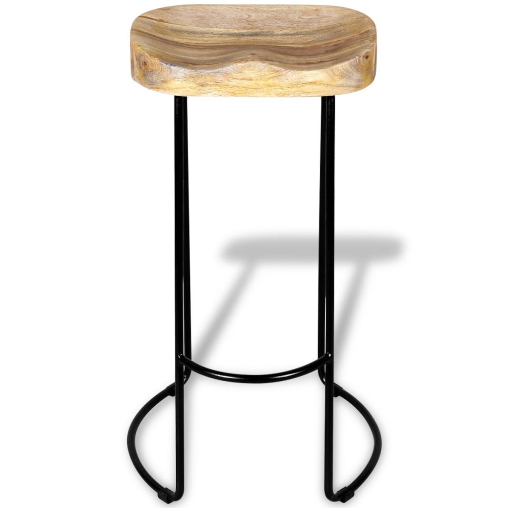 Bar Stools 2 pcs Solid Mango Wood