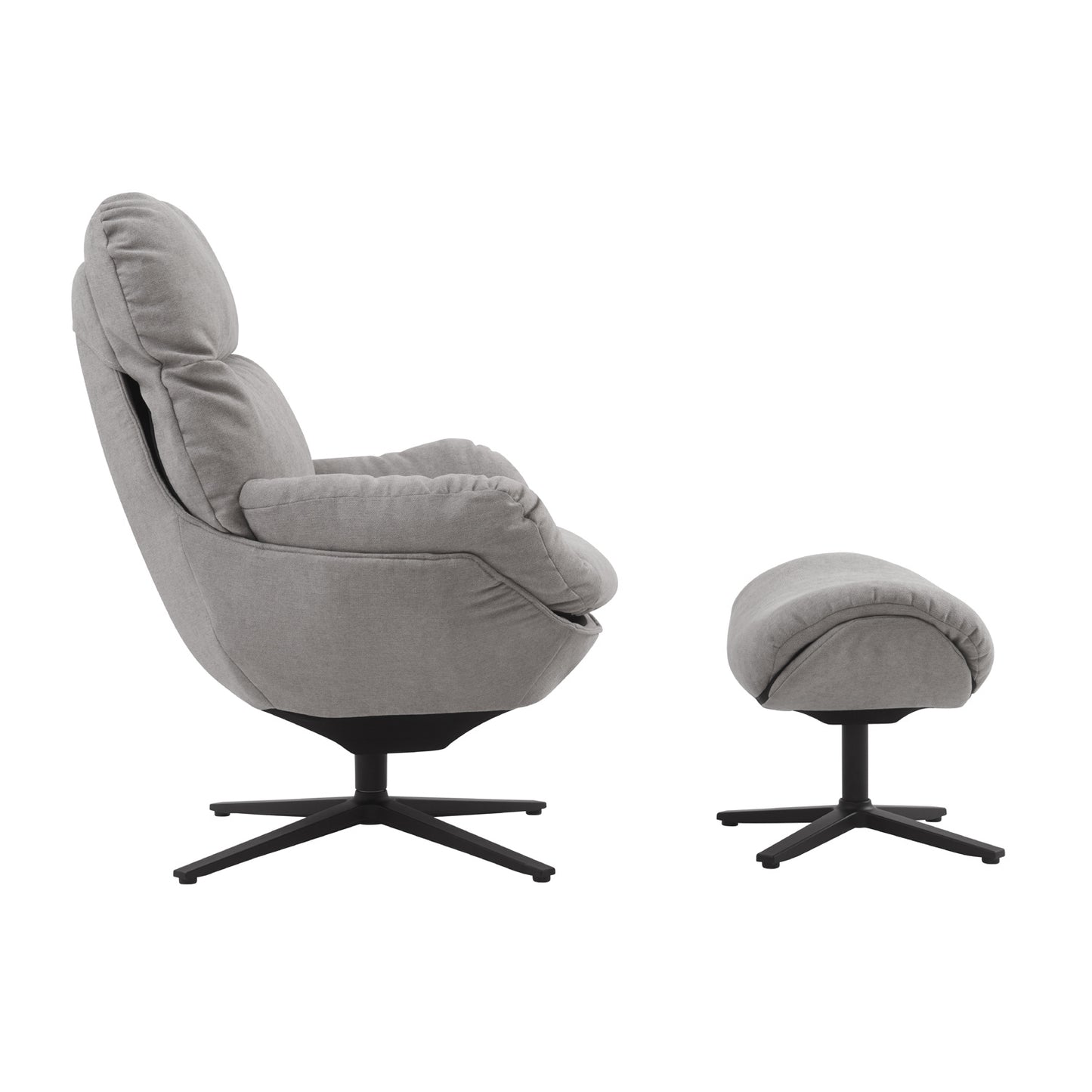 glider chair w/ with ottoman, swivel lounge chair W/ ottoman, accent lazy recliner , arm chair /rocking footstool,aluminum alloy base, comfy fabric leisure sofa chair