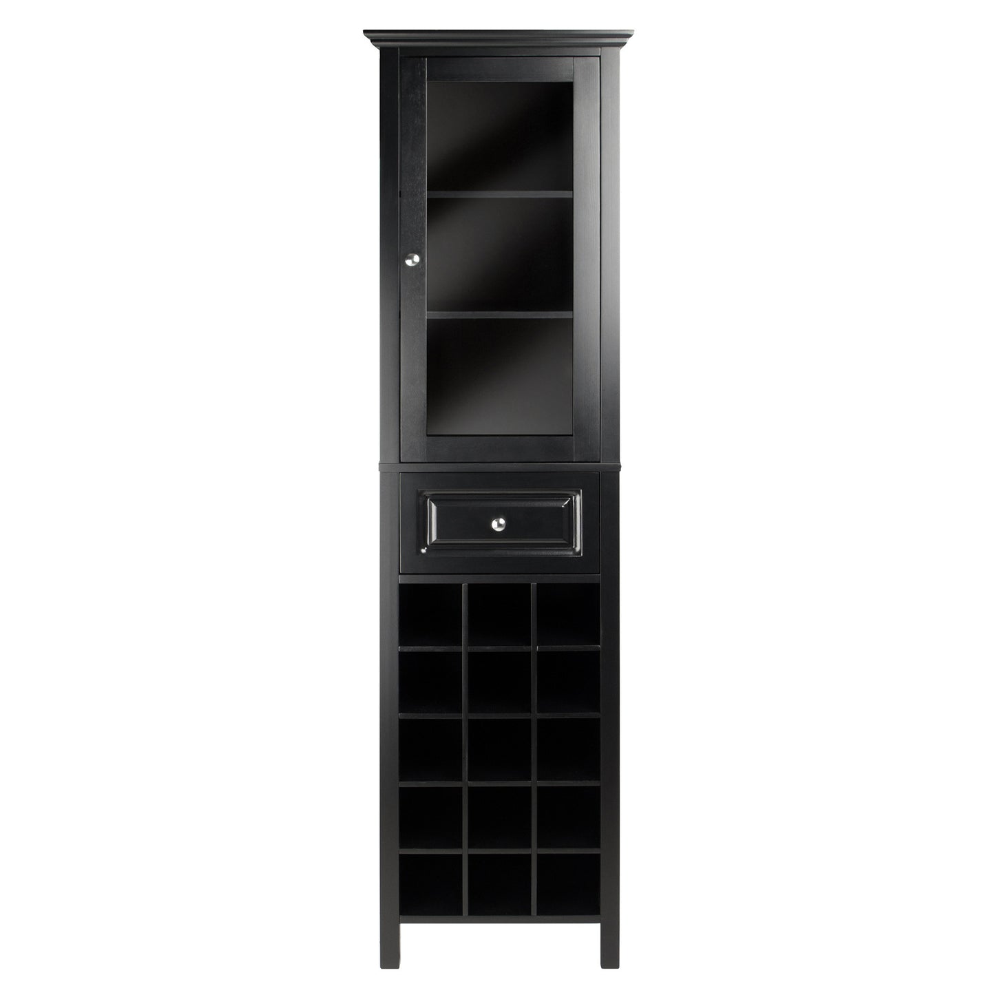 Burgundy Wine Cabinet 15-Bottle, Glass Door