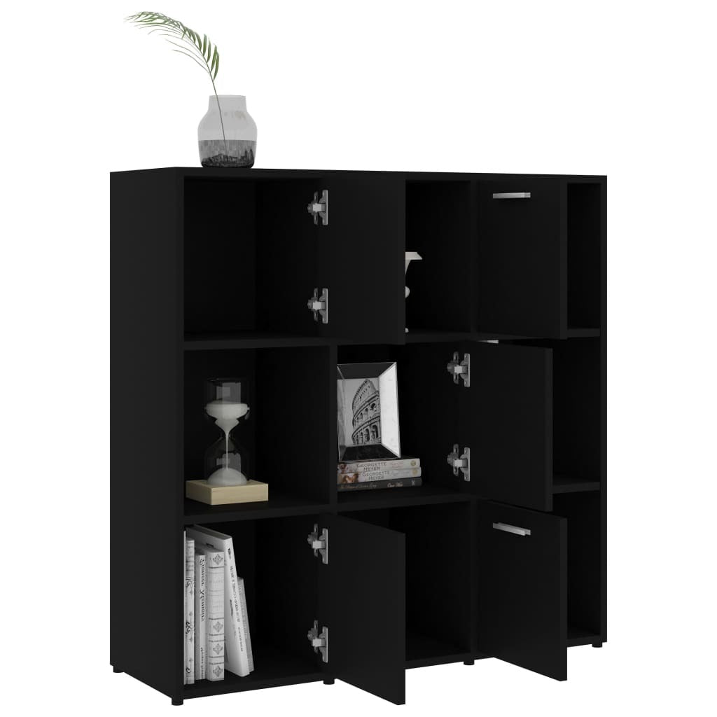 Book Cabinet Black 35.4"x11.8"x35.4" Chipboard