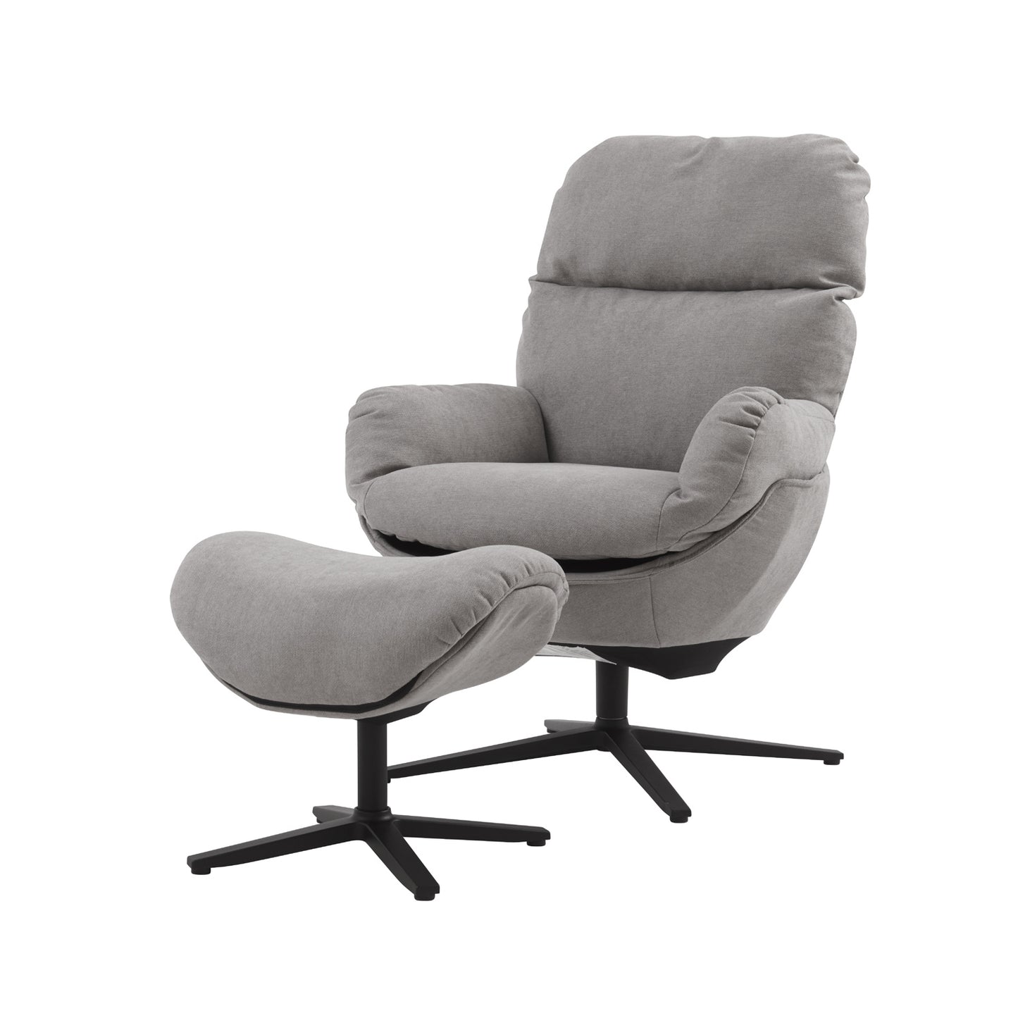 glider chair w/ with ottoman, swivel lounge chair W/ ottoman, accent lazy recliner , arm chair /rocking footstool,aluminum alloy base, comfy fabric leisure sofa chair