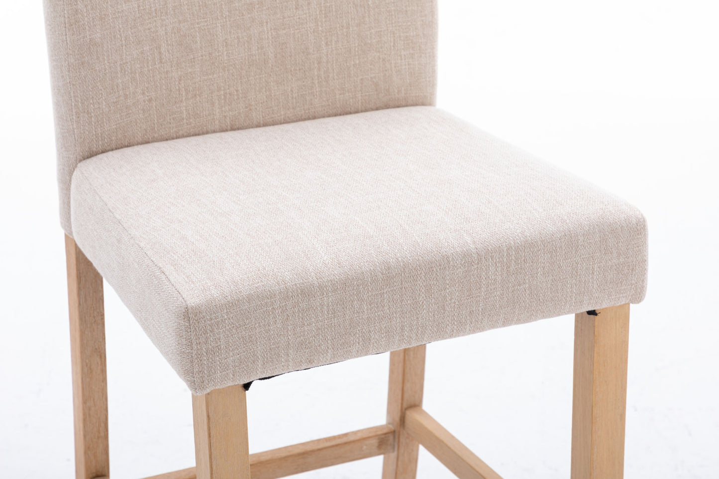 Set of 2 Bar Stools Soft Cushions with Solid Wood Legs