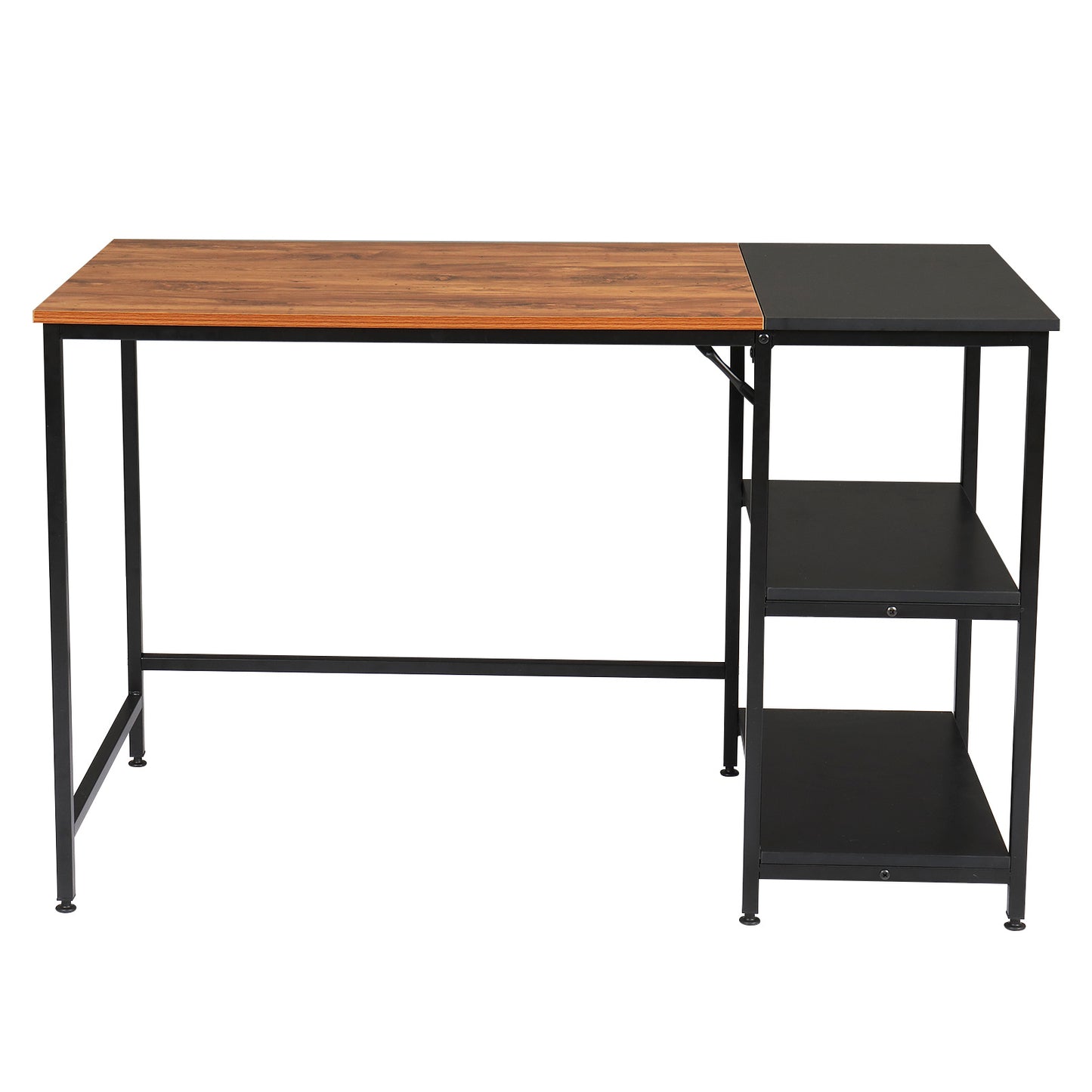 FCH Home Office Computer Desk, Study Writing Desk with Wooden Storage Shelf, 2-Tier Industrial Morden Laptop Table with Splice Board (Vintage Oak Finish) RT