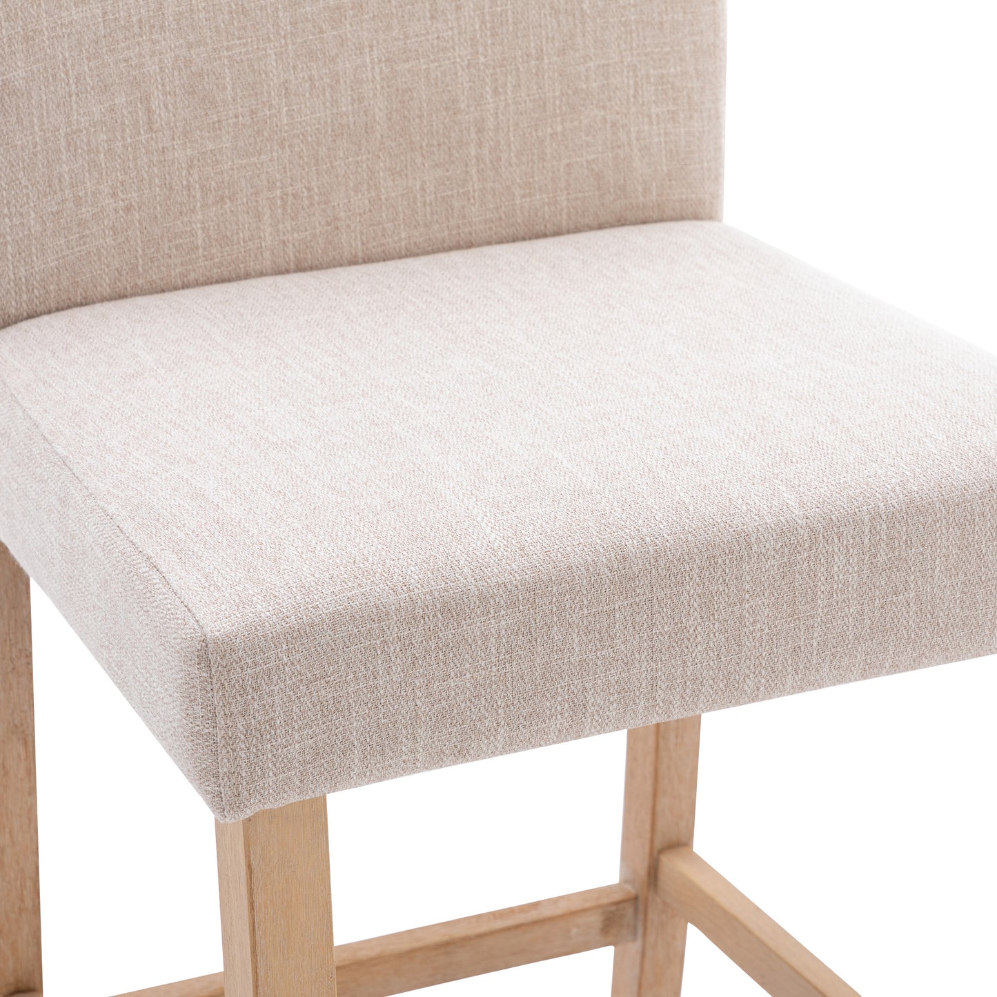 Set of 2 Bar Stools Soft Cushions with Solid Wood Legs