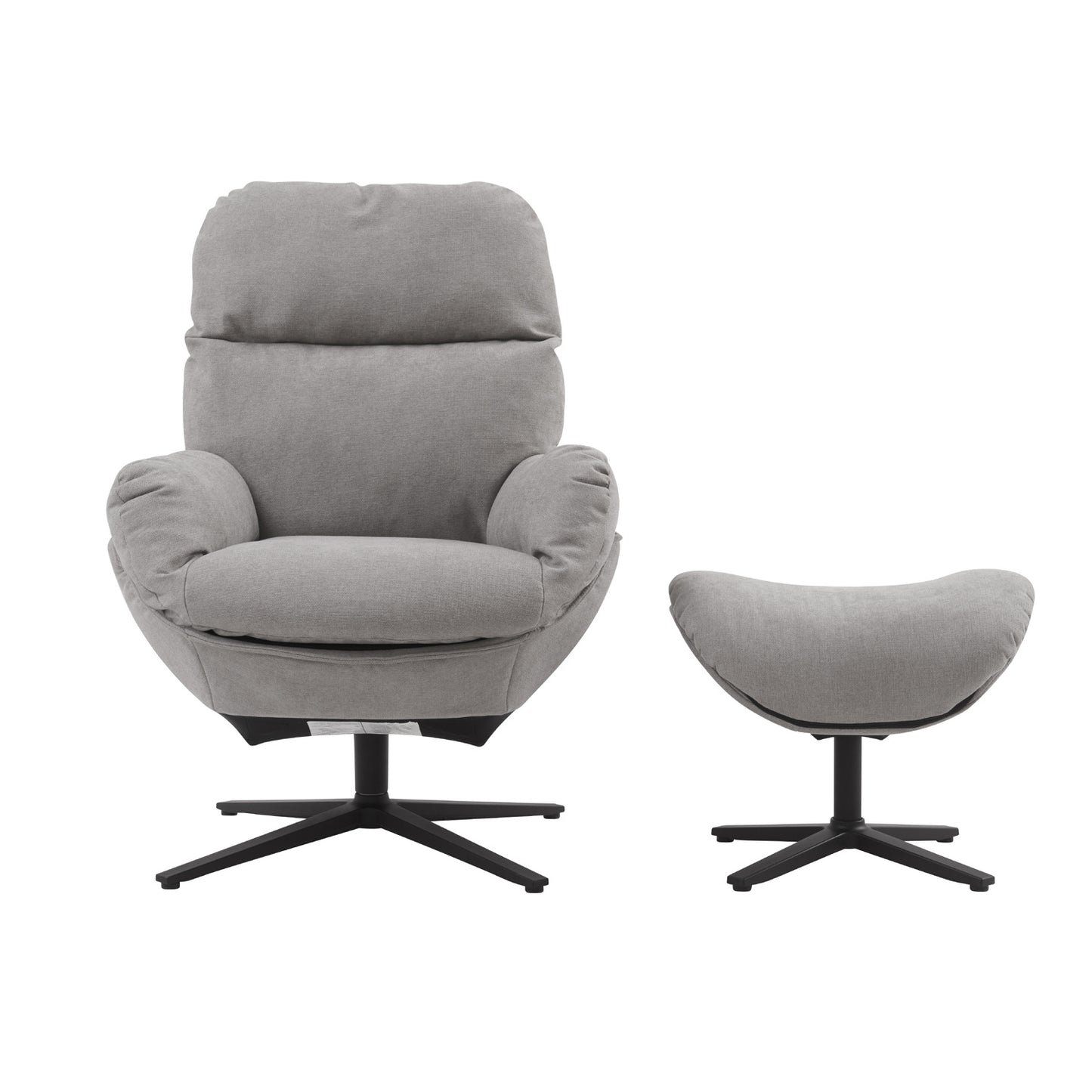 glider chair w/ with ottoman, swivel lounge chair W/ ottoman, accent lazy recliner , arm chair /rocking footstool,aluminum alloy base, comfy fabric leisure sofa chair