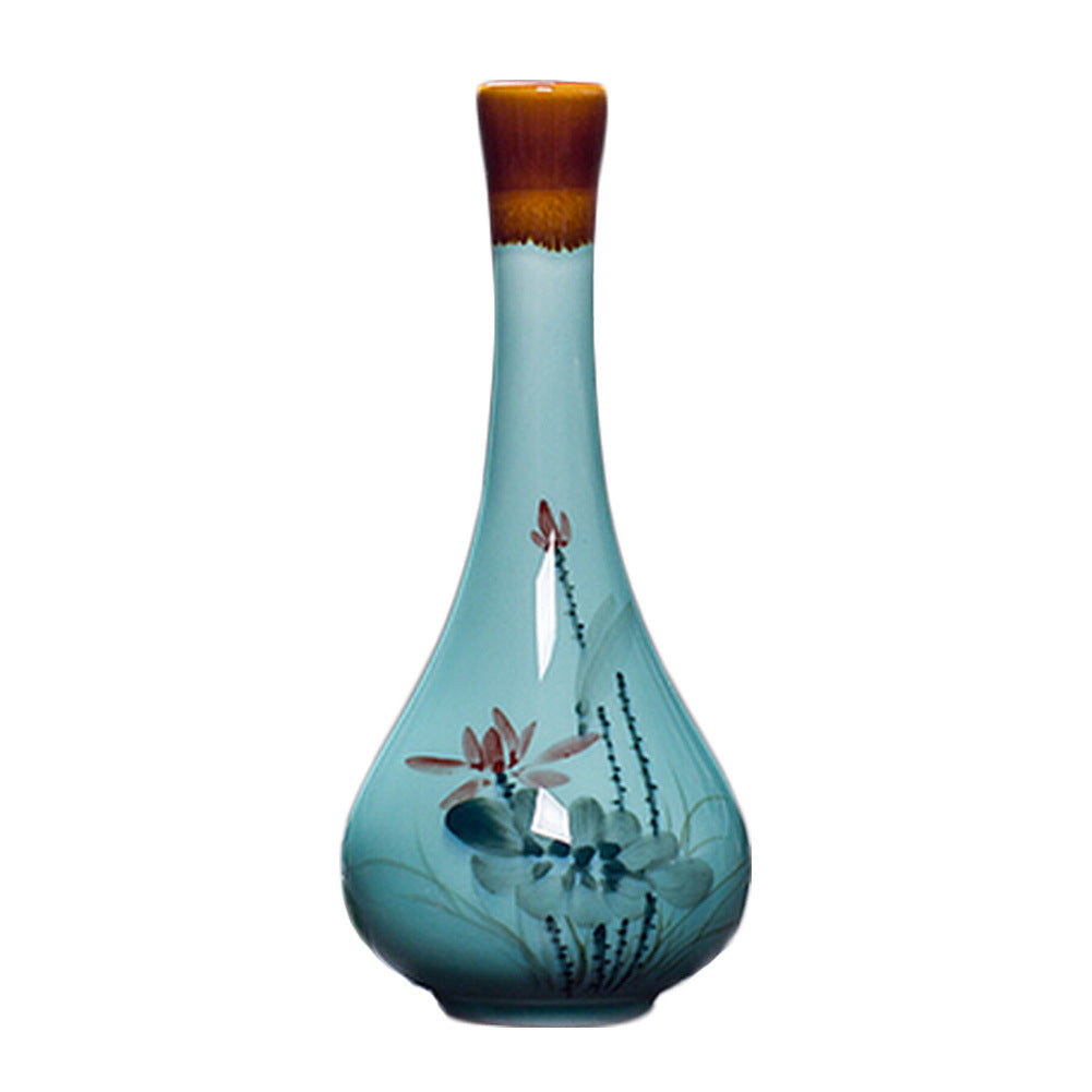 Creative Vase Hand-painted Chinese Vase Decor Vase With Lotus Pattern, No.6