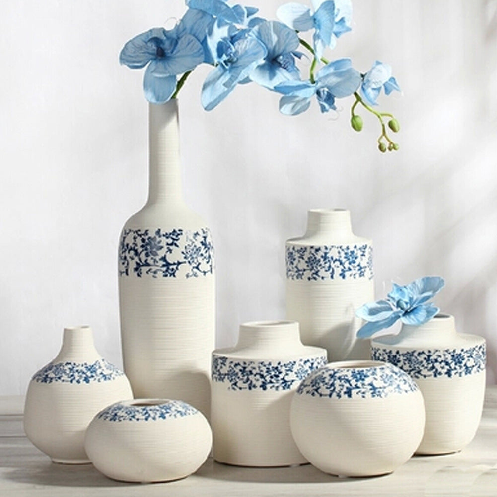 Elegant Handcrafted Blue And White Porcelain Flowers Vase,HP056