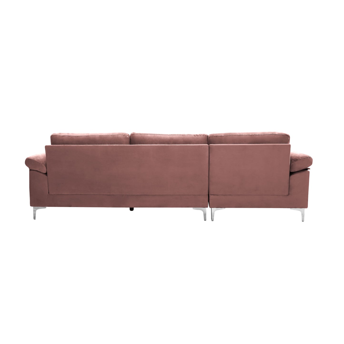 SECTIONAL SOFA BLACK VELVET LEFT HAND FACING