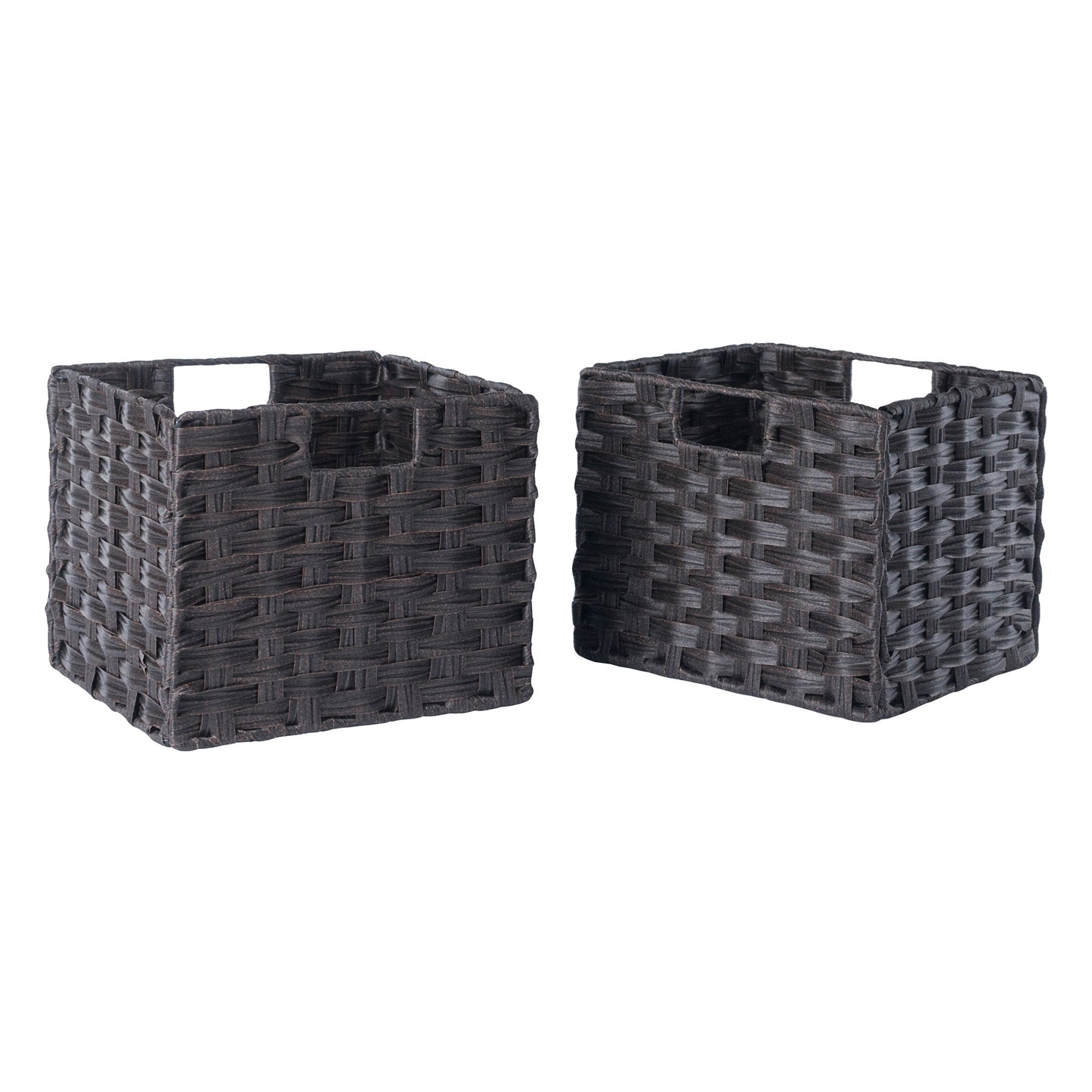 Melanie 2-Pc Foldable Woven Fiber Basket Set, Chocolate