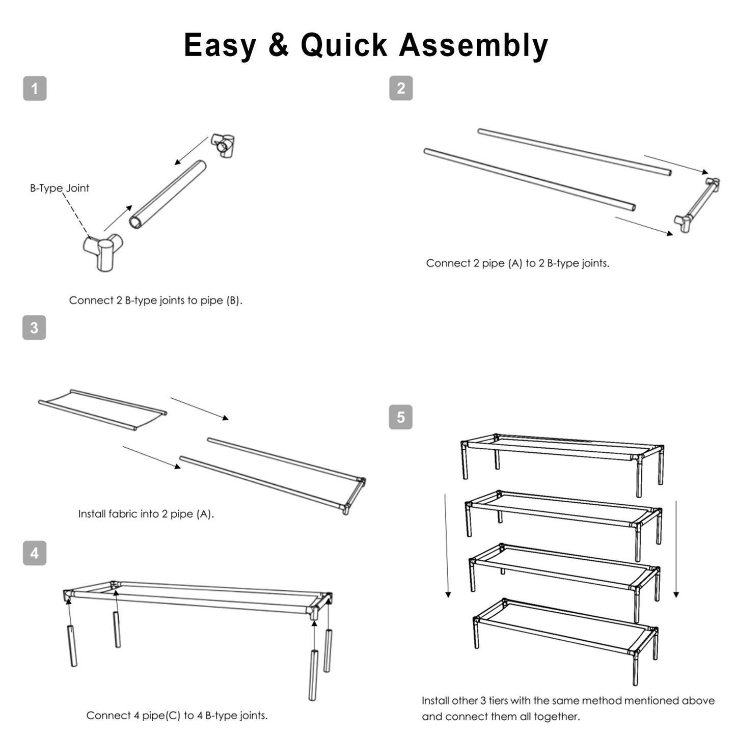 5 Tiers Shoe Rack 25 Pairs/Black