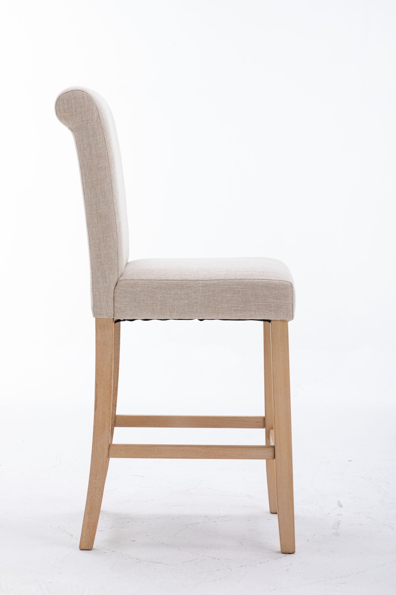 Set of 2 Bar Stools Soft Cushions with Solid Wood Legs